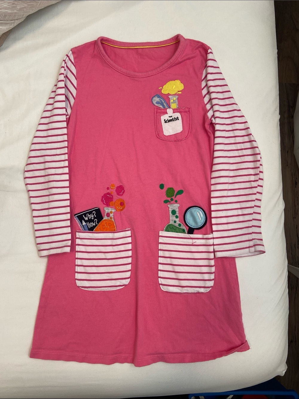 EUC girls size 5 long sleeve science novelty print play dress back to school - Picture 2 of 7